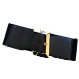 Width 9cm Black Faux Leather Wide Elastic Waist Belt Women Fashion Pu Leather Waistband Corset Dress Belts For Women 2020 New