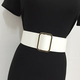 Width 9cm Black Faux Leather Wide Elastic Waist Belt Women Fashion Pu Leather Waistband Corset Dress Belts For Women 2020 New