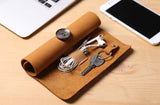 Leather Roll-up Cable Organizer