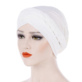Solid cotton turban with beaded embellishments