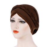 Solid cotton turban with beaded embellishments