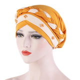 Solid cotton turban with beaded embellishments