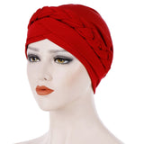 Solid cotton turban with beaded embellishments