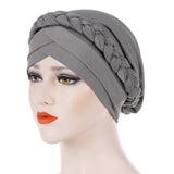 Solid cotton turban with beaded embellishments