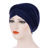 Solid cotton turban with beaded embellishments