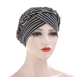 Solid cotton turban with beaded embellishments