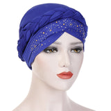Solid cotton turban with beaded embellishments