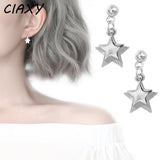 925 Sterling Silver Earring Chain Asymmetrical Star Moon Long Tassel Earrings.