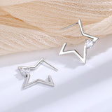 925 Sterling Silver Earring Chain Asymmetrical Star Moon Long Tassel Earrings.